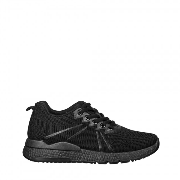 Γυναικεία αθλητικά παπούτσια μαύρα από ύφασμα Bicoz, 2 - Kalapod.gr
